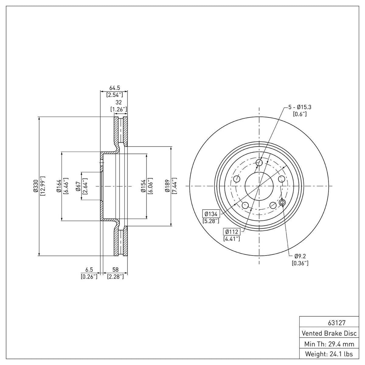 R1 2006-2015 Mercedes-Benz GLK280 (Mexico) Front Brake Rotor