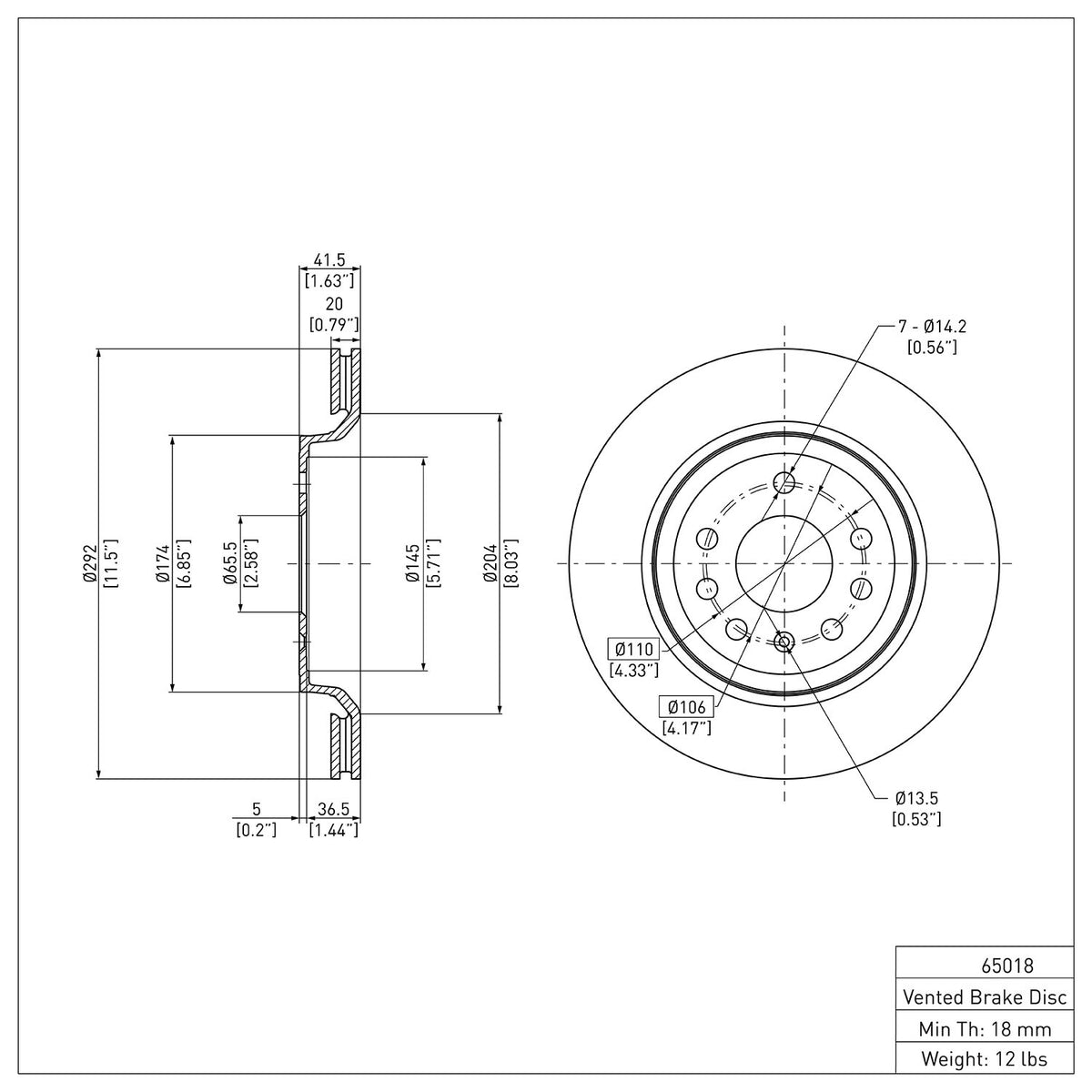 R1 2003-2011 Cadillac BLS (Mexico) Rear Brake Rotor
