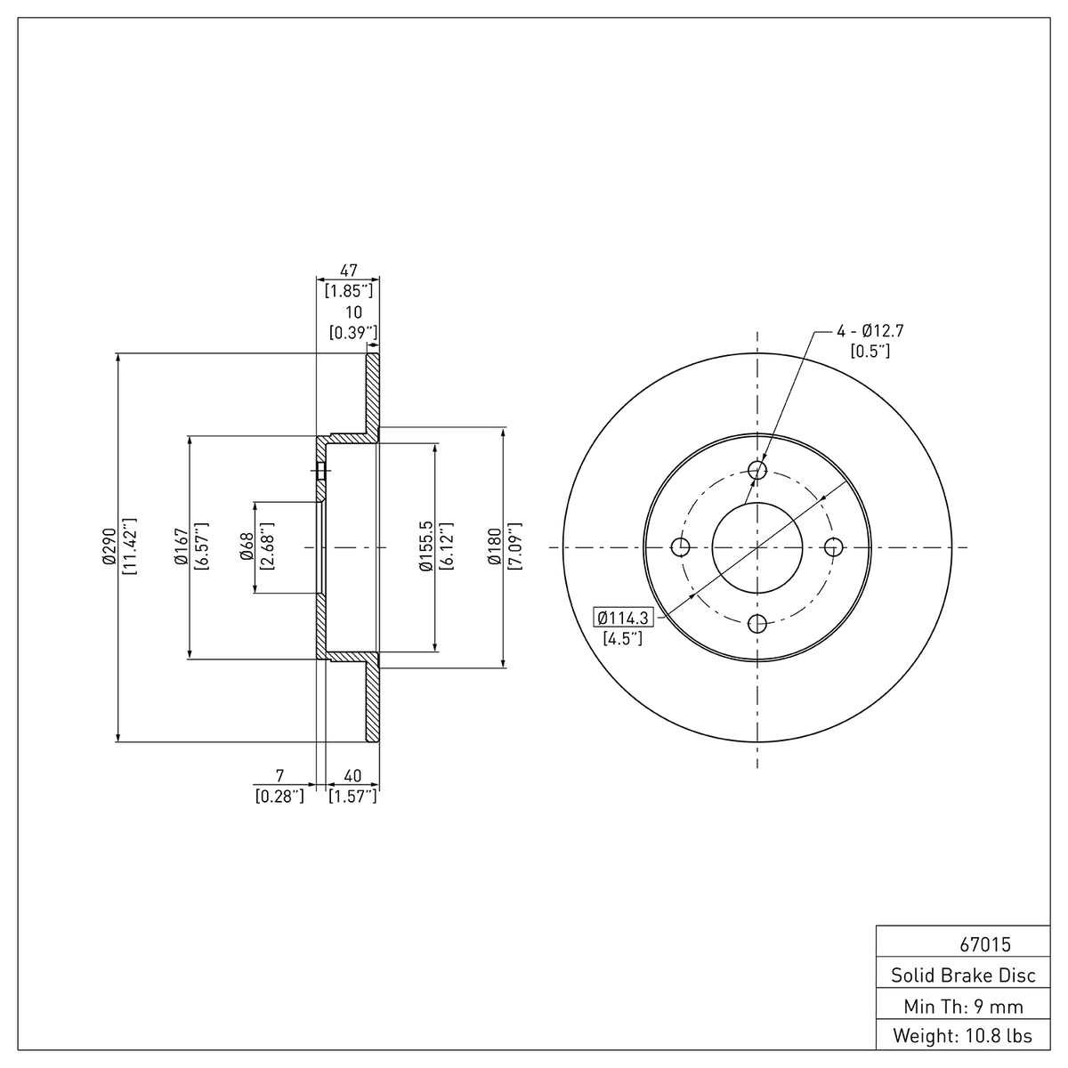 R1 1984-1985 Nissan 300ZX Rear Brake Rotor