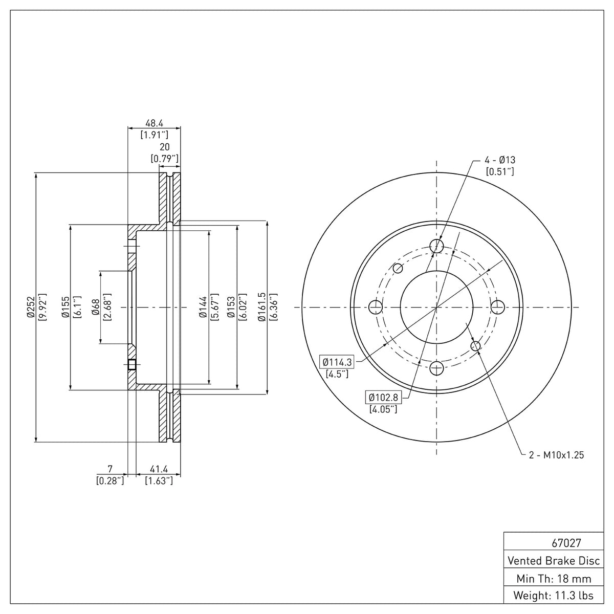 R1 1989-1996 Nissan 240SX Front Brake Rotor