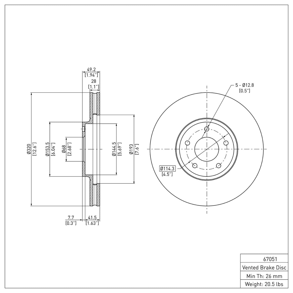 R1 03-05 Nissan Murano Front Brake Rotor