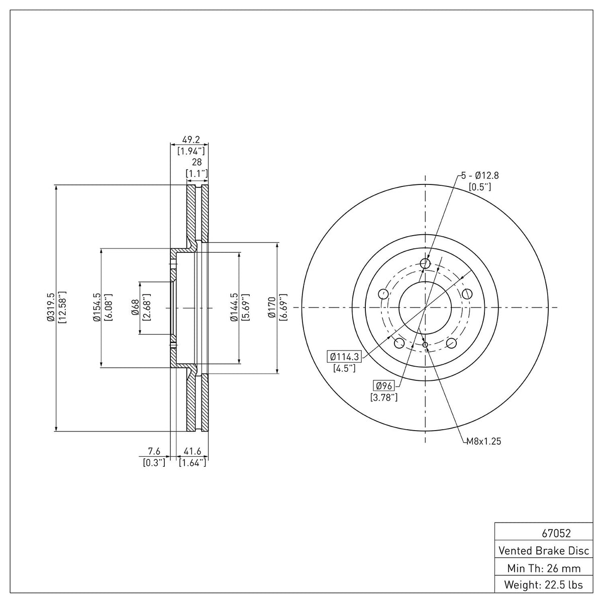 R1 2003-2023 Infiniti G37 Front Brake Rotor