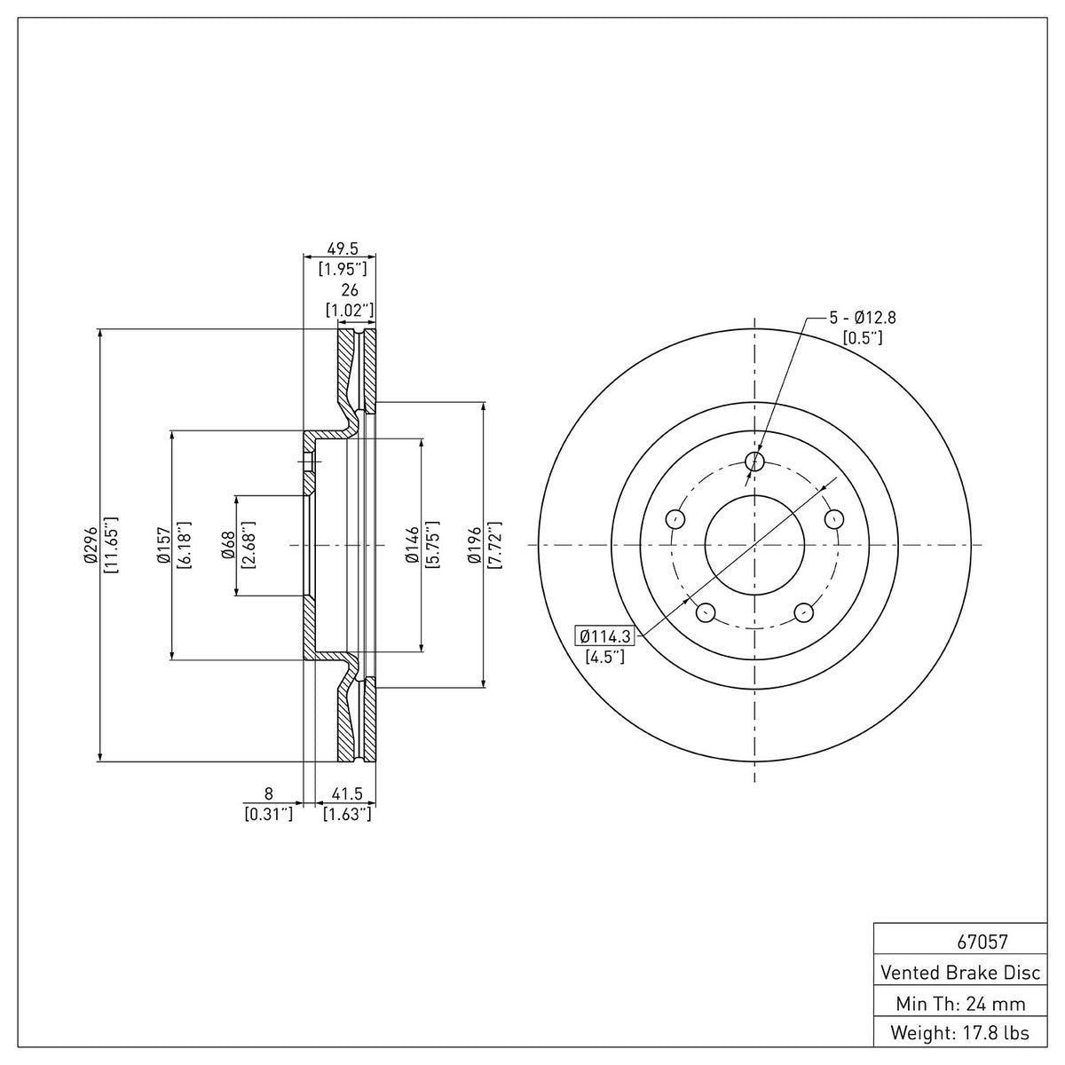 R1 2007-2013 Nissan Altima Front Brake Rotor
