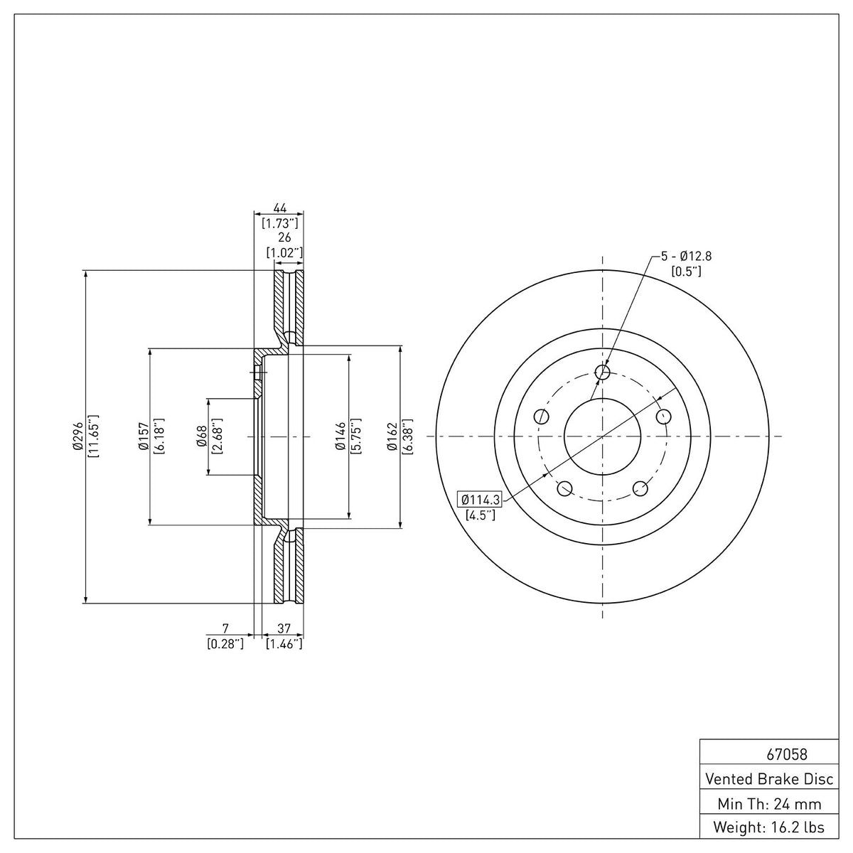 R1 07-15 Nissan Rogue Front Brake Rotor