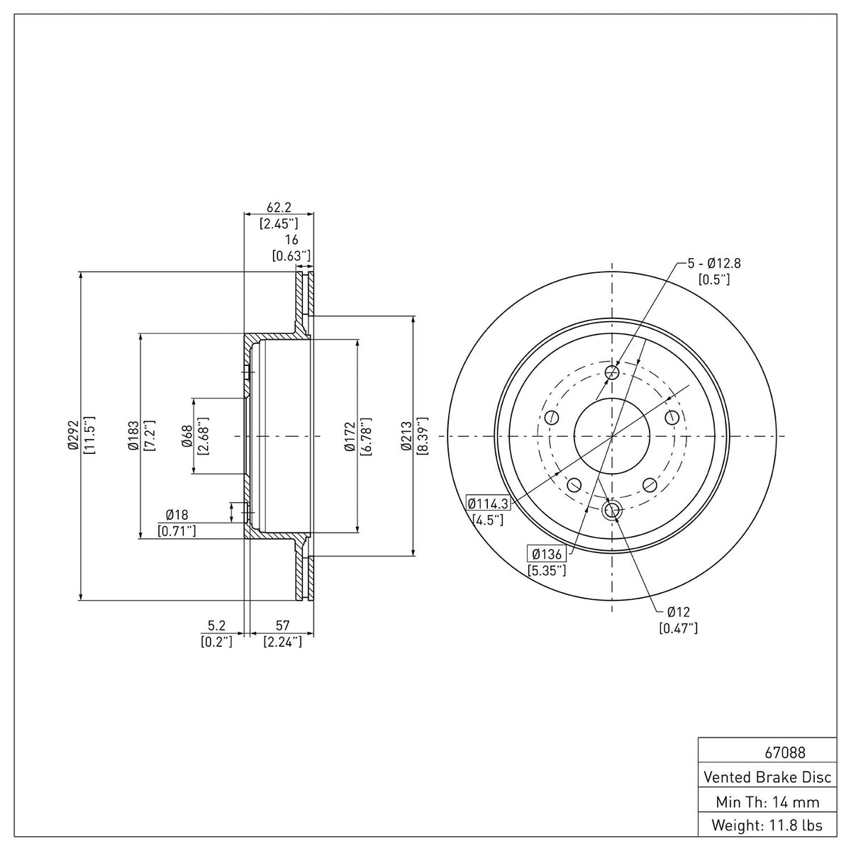 R1 2002-2025 Infiniti G35 Rear Brake Rotor