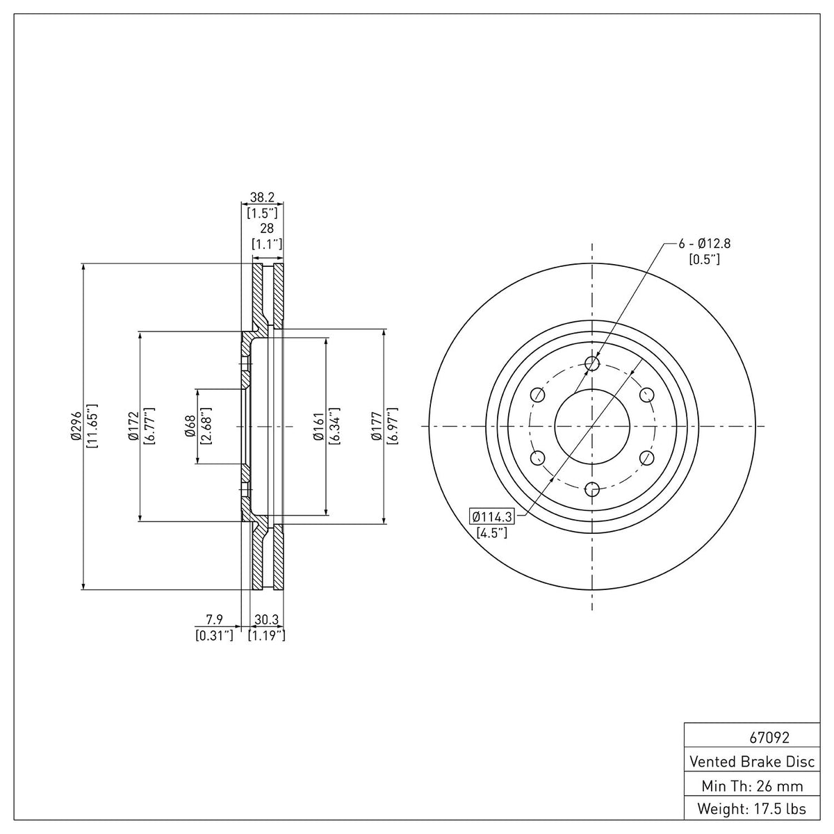 R1 2005-2025 Nissan Frontier Front Brake Rotor