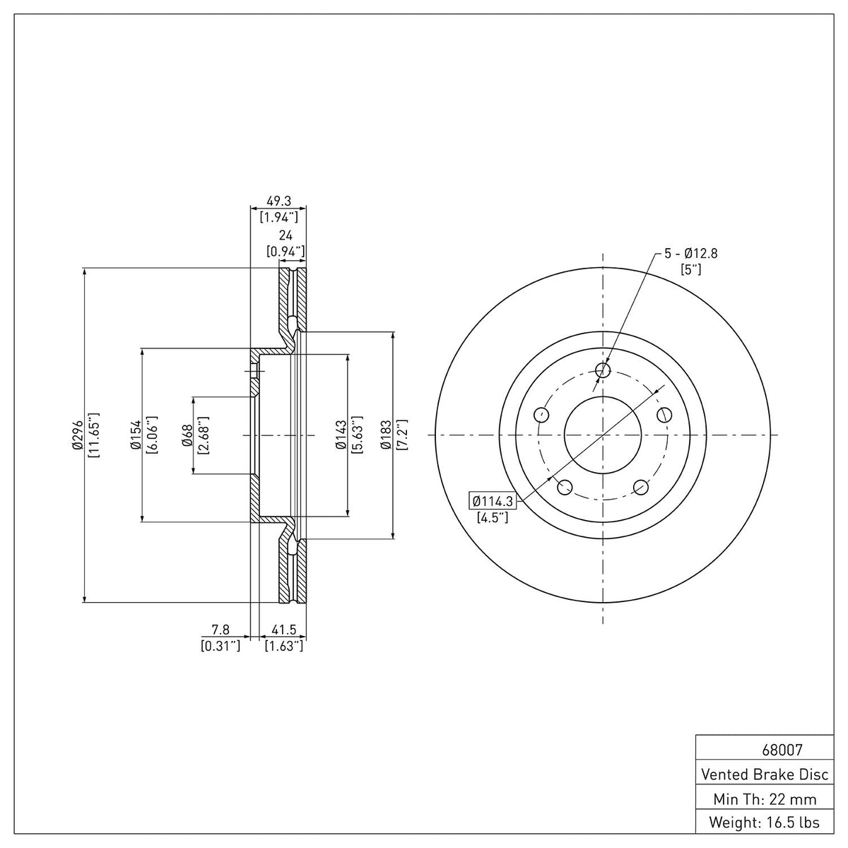 R1 03-05 Infiniti G35 Front Brake Rotor
