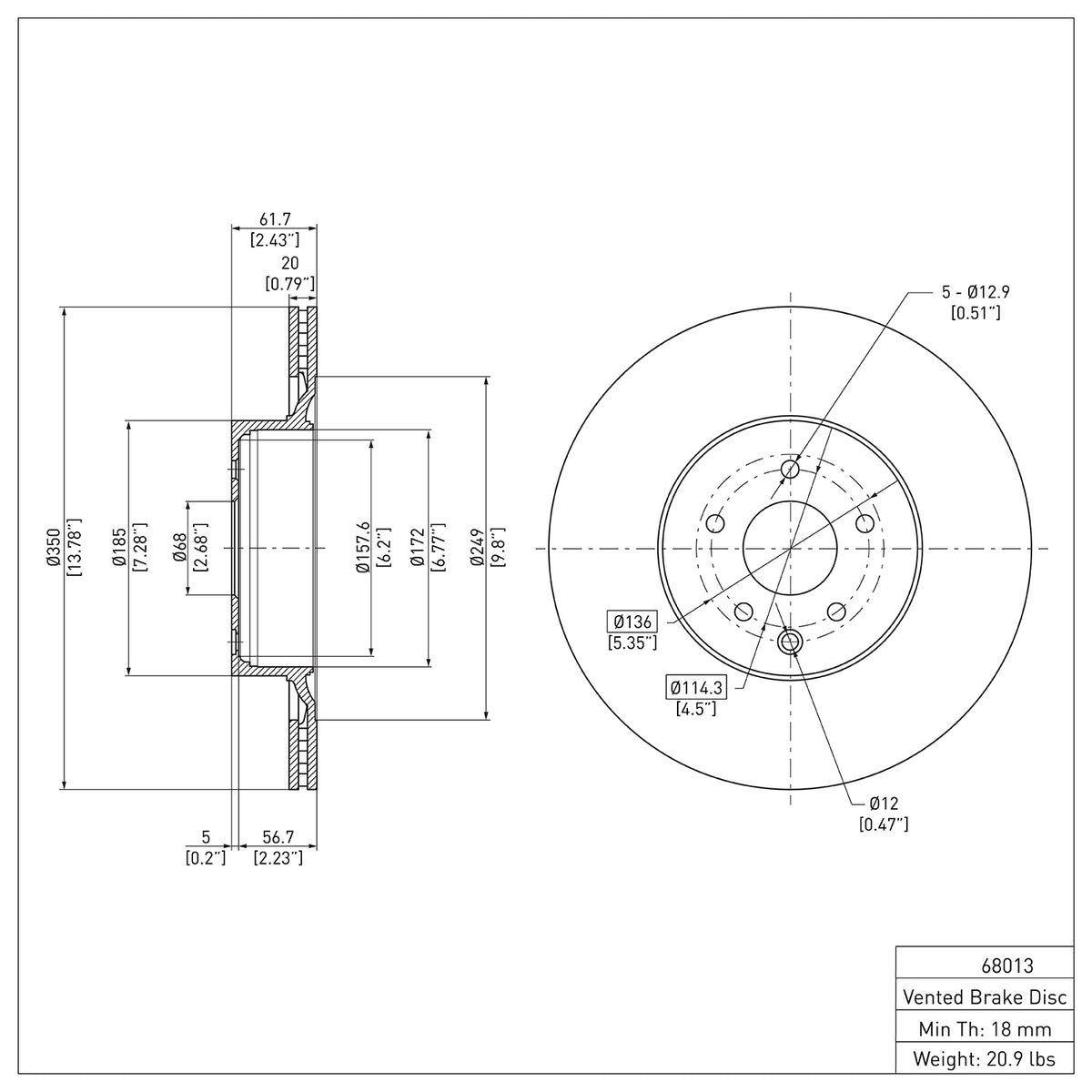 R1 2008-2025 Infiniti G37 Rear Brake Rotor