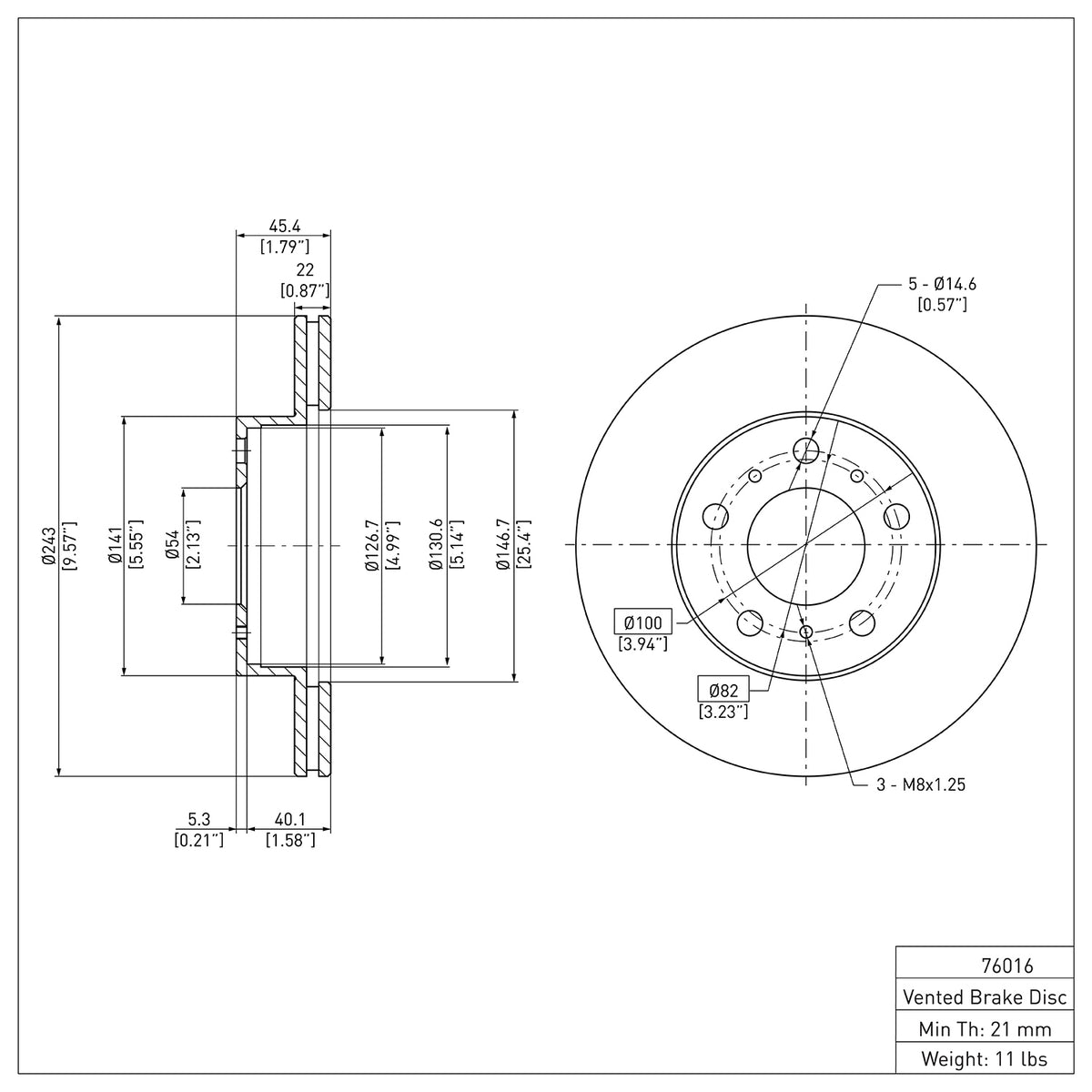 R1 1983-1986 Toyota Camry Front Brake Rotor