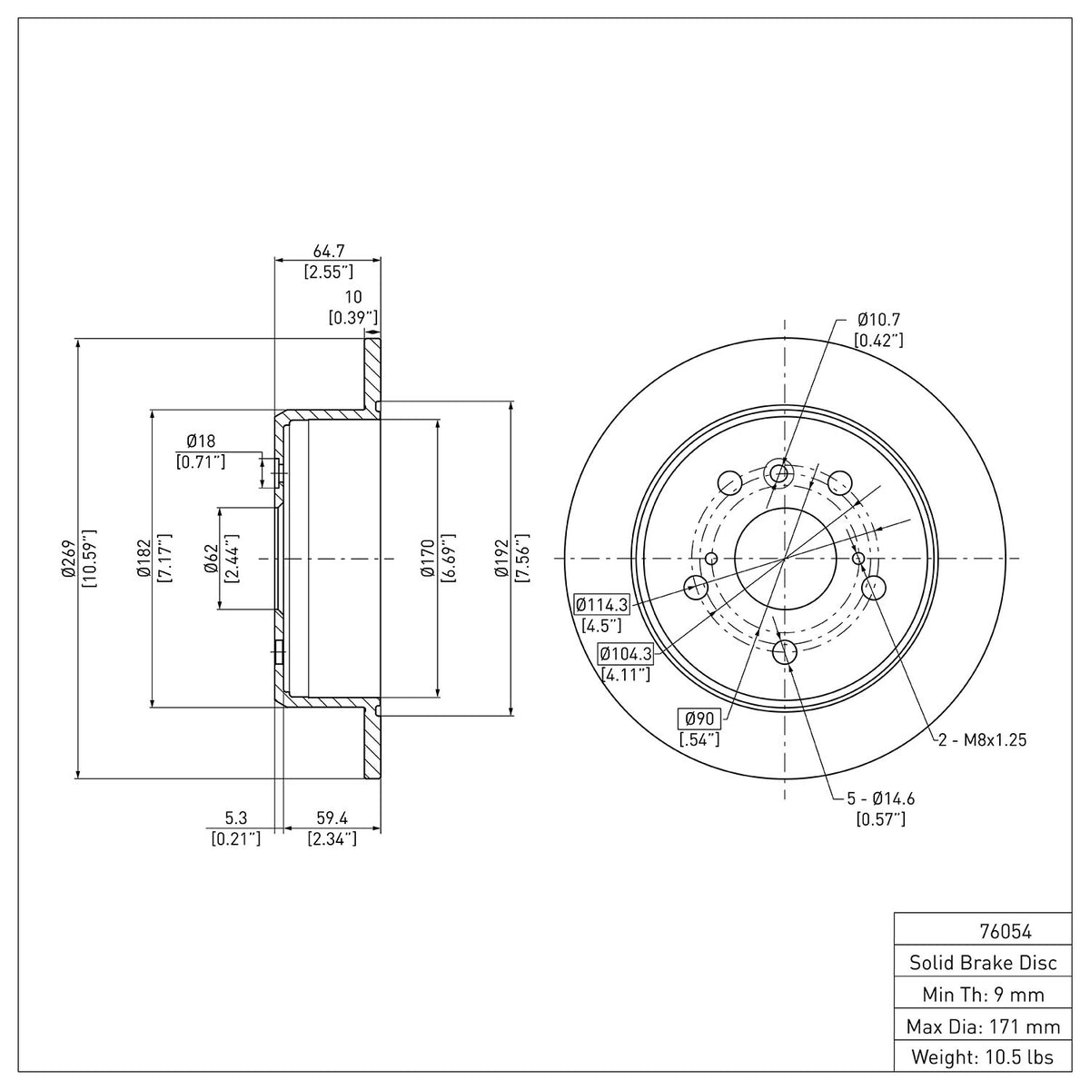 R1 1992-2003 Lexus ES300 Rear Brake Rotor