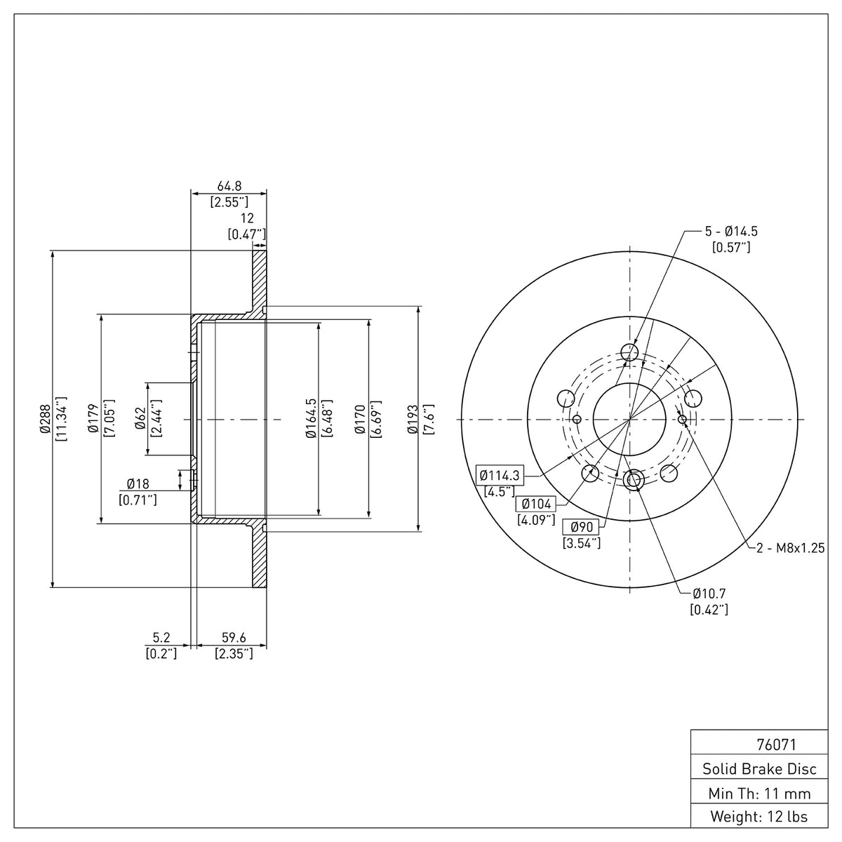 R1 2000-2004 Toyota AVALON Rear Brake Rotor