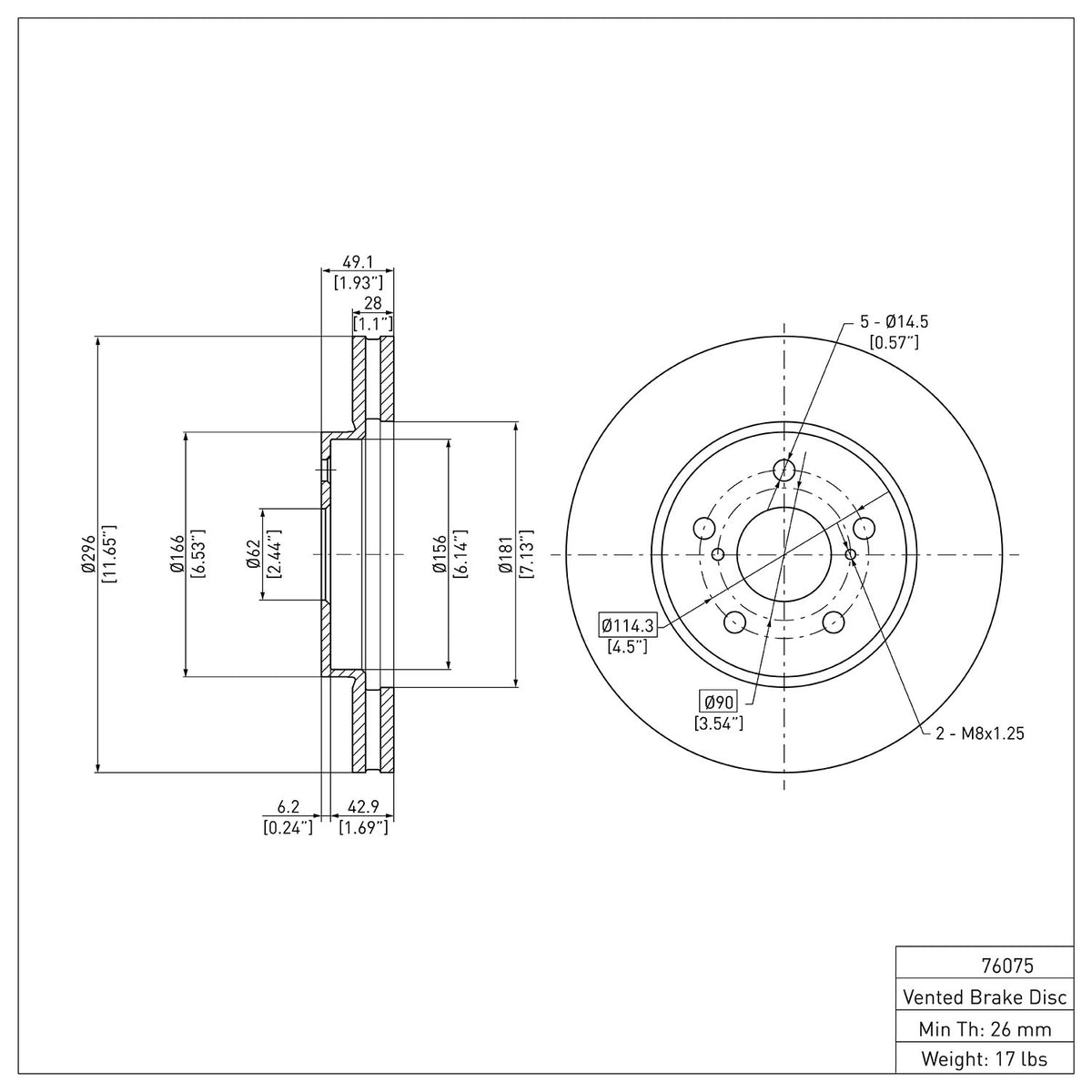 R1 02-15 Lexus ES300 Front Brake Rotor
