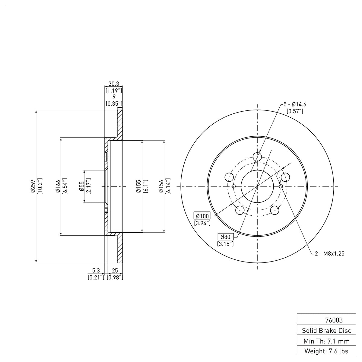 R1 2009-2024 Lexus CT200H Rear Brake Rotor