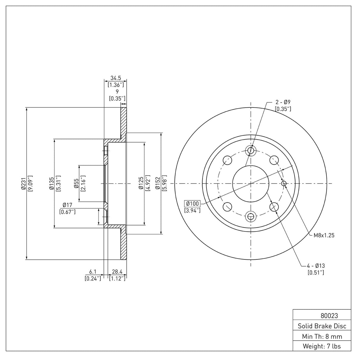 R1 1990-1993 Mazda Miata Rear Brake Rotor