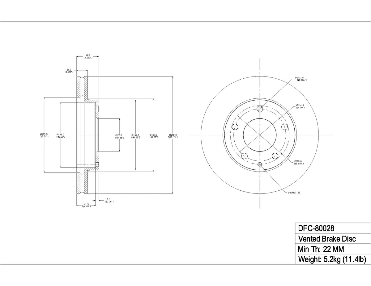 R1 93-03 Ford Probe Front Brake Rotor