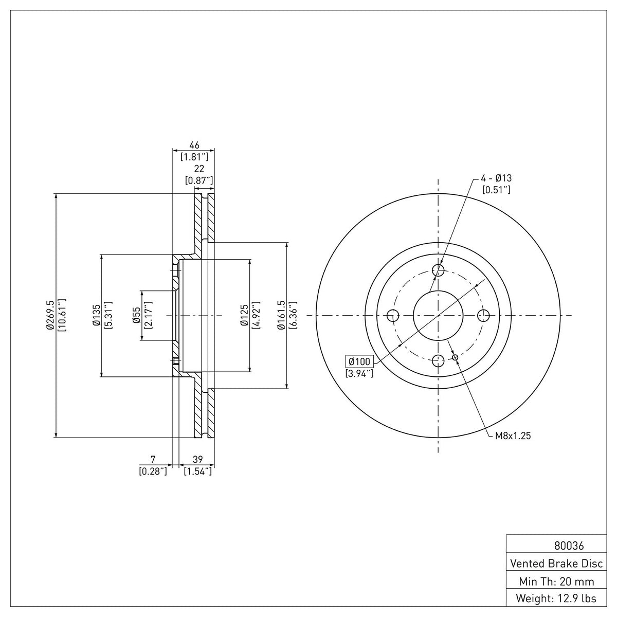 R1 2001-2005 Mazda Miata Front Brake Rotor