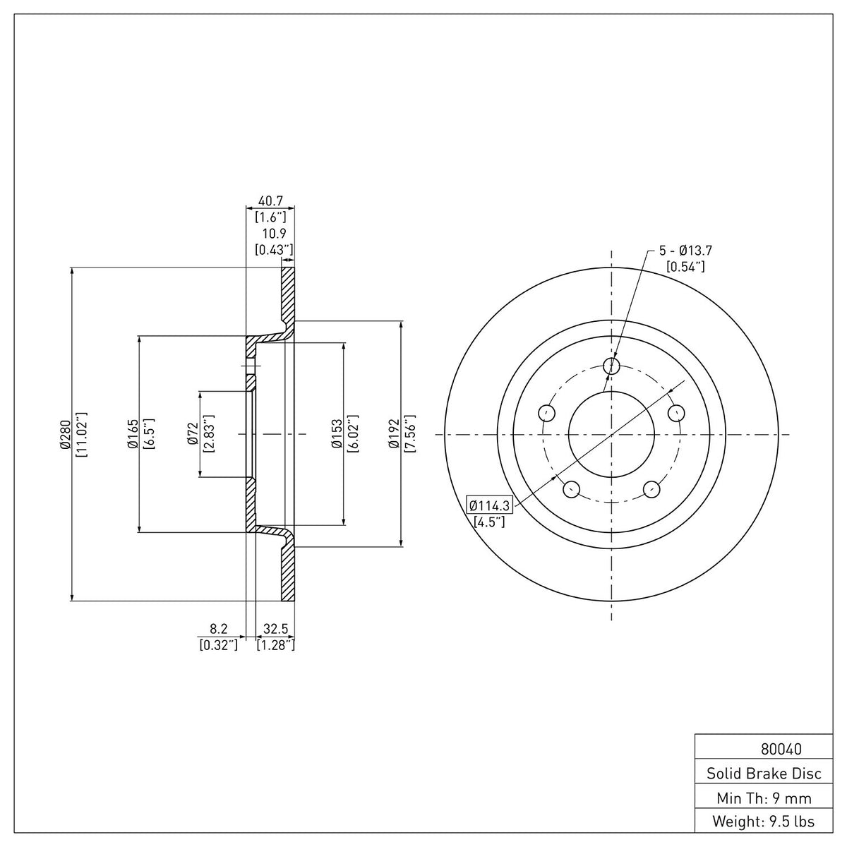 R1 2004-2013 Mazda 3 Rear Brake Rotor