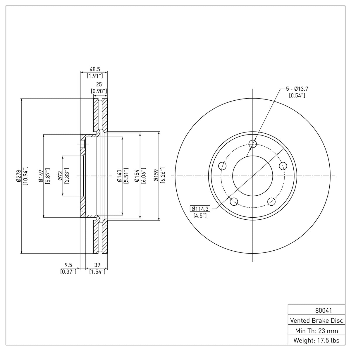 R1 2004-2013 Mazda 3 Front Brake Rotor