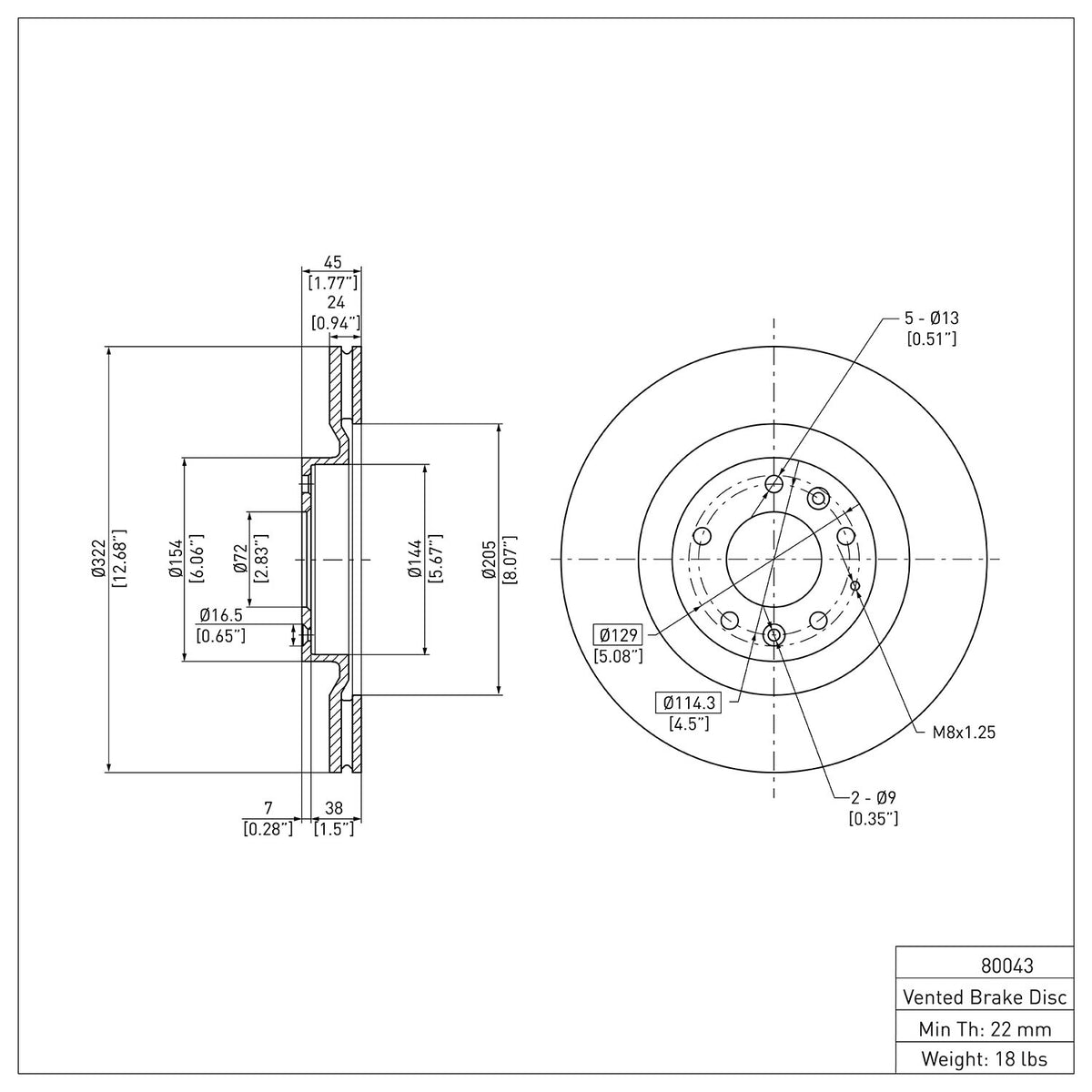 R1 2004-2011 Mazda RX-8 Front Brake Rotor