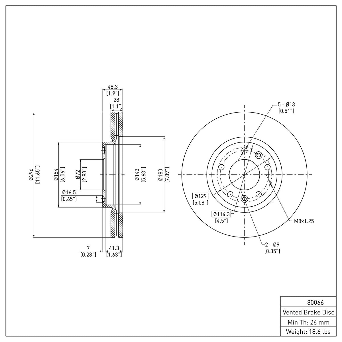 R1 07-12 Mazda CX-7 Front Brake Rotor