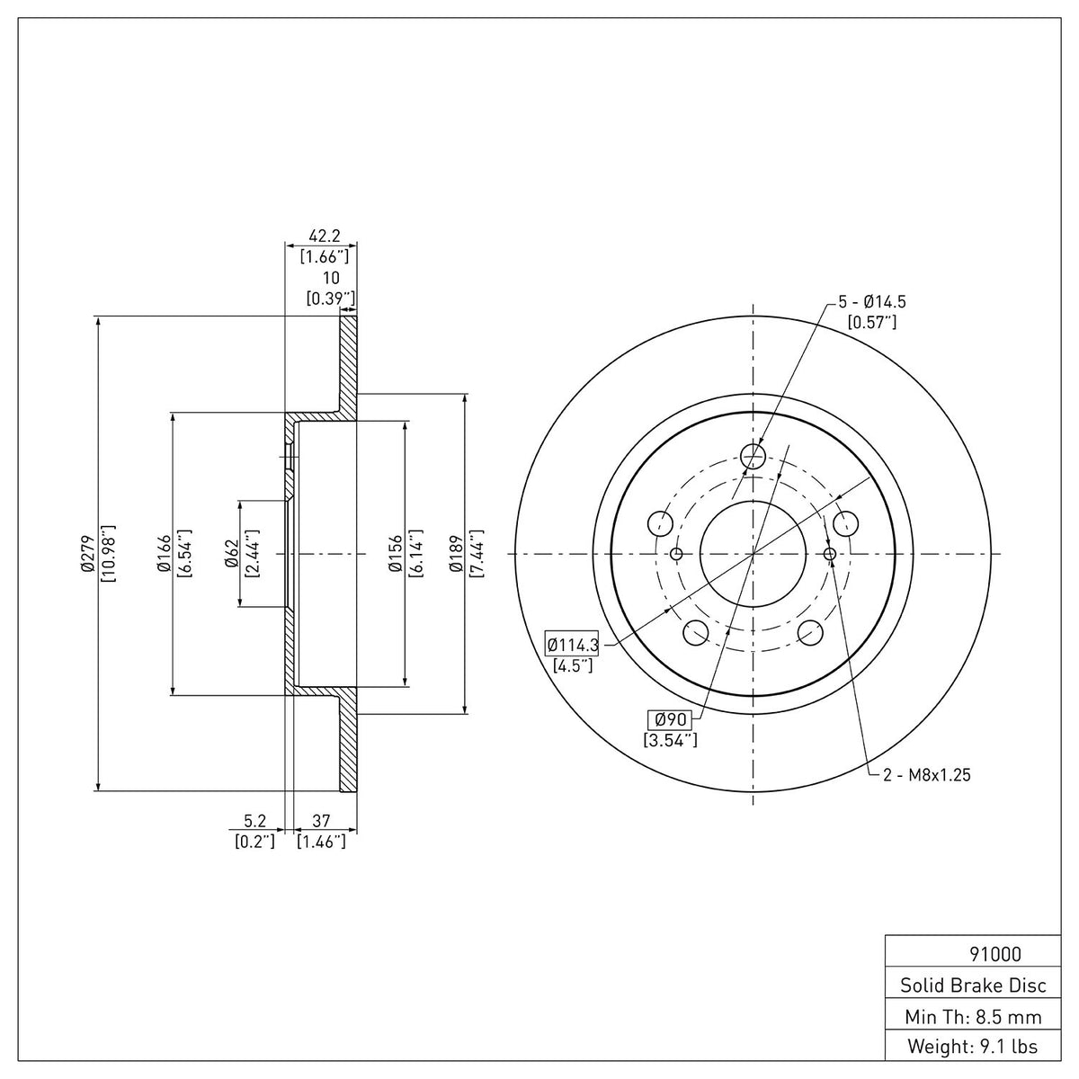 R1 11-16 ScIon TC Rear Brake Rotor