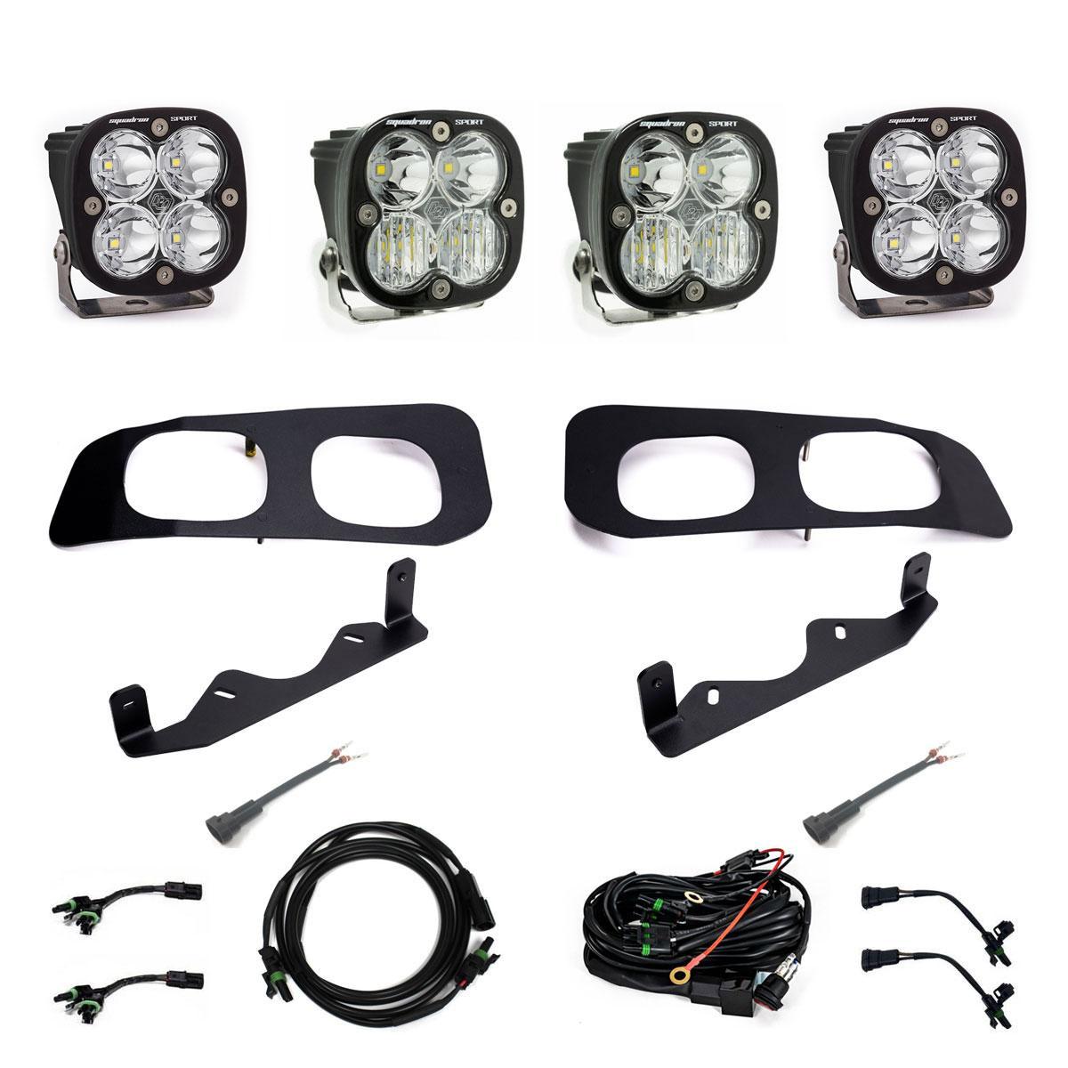 Baja Designs 2023+ Ford F-250/350 Super Duty Squadron Sport Dual Fog Pocket Light Kit w/ Toggle
