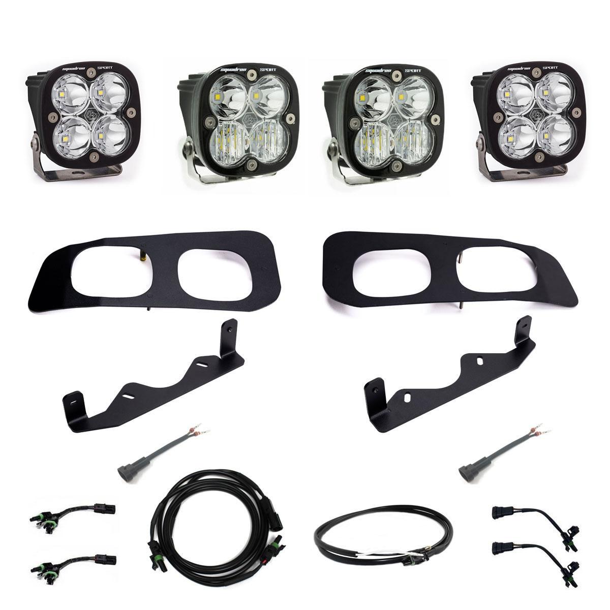 Baja Designs 2023+ Ford F-250/350 Super Duty Squadron Sport Dual Fog Pocket Light Kit w/ Upfitter
