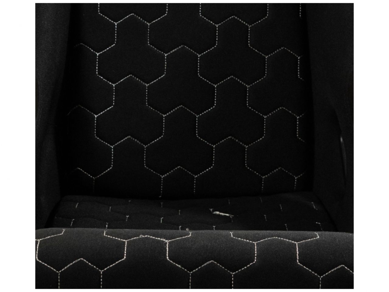 NRG FRP Bucket - White Stitching Hex Geometric 3-Piece Seat Cushion