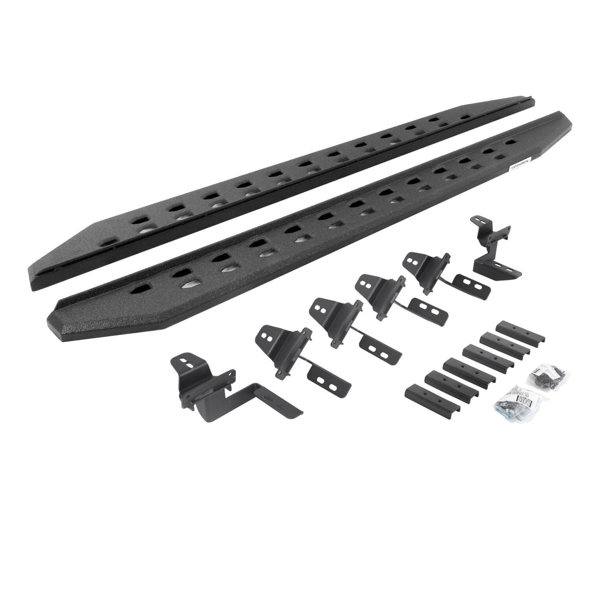 Go Rhino 07-18 Jeep Wrangler JK 4DR RB20 Slim Running Boards Kit (Incl. Brackets) - Bedliner Coating