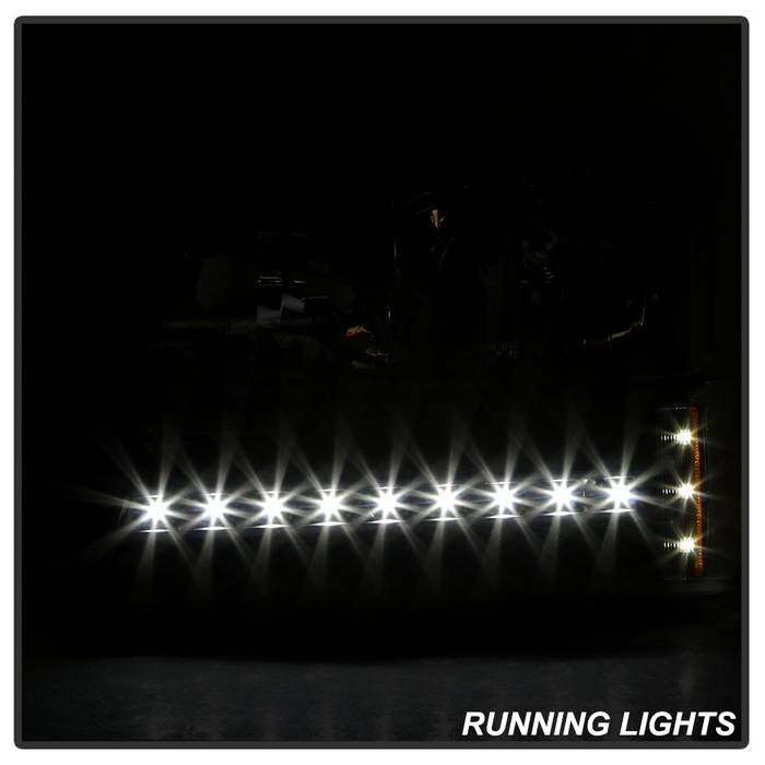 xTune 03-06 Chevy Silverado 1500/2500/3500 Headlights LED Bmpr Lights Blk (HD-JH-CSIL03-LED-BK-SET)
