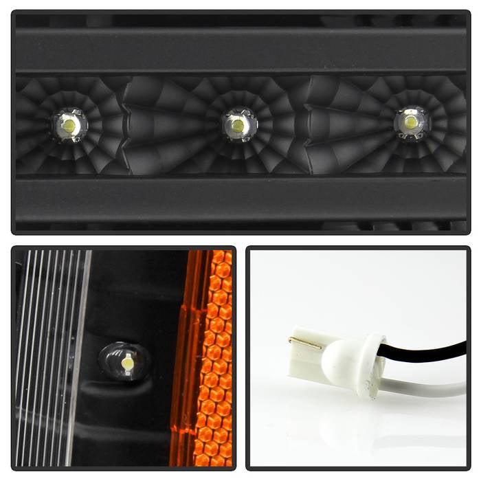 xTune 03-06 Chevy Silverado 1500/2500/3500 Headlights LED Bmpr Lights Blk (HD-JH-CSIL03-LED-BK-SET)
