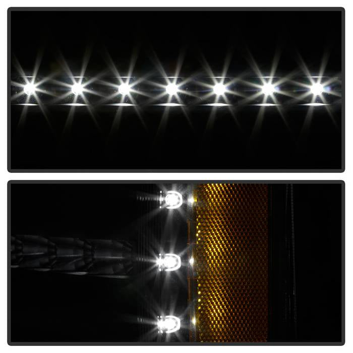 xTune 03-06 Chevy Silverado 1500/2500/3500 Headlights LED Bmpr Lights Blk (HD-JH-CSIL03-LED-BK-SET)