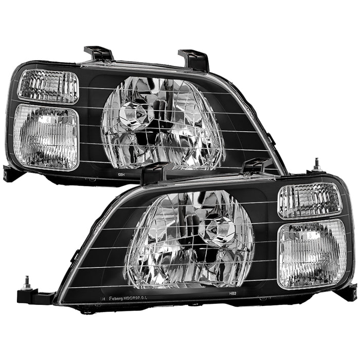 Spyder 97-01 Honda CR-V Halogen OEM Style Headlight - Set - Black (HD-JH-HCRV97-BK)