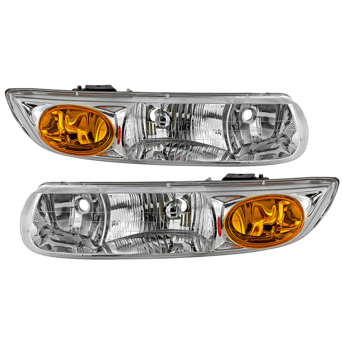 Spyder 00-02 Saturn S Series Sedan OEM Style Headlights - Set - Chrome (HD-JH-SASS00-AM-C)