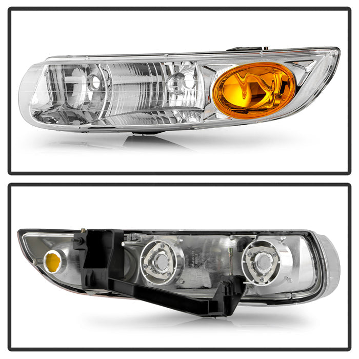 Spyder 00-02 Saturn S Series Sedan OEM Style Headlights - Set - Chrome (HD-JH-SASS00-AM-C)