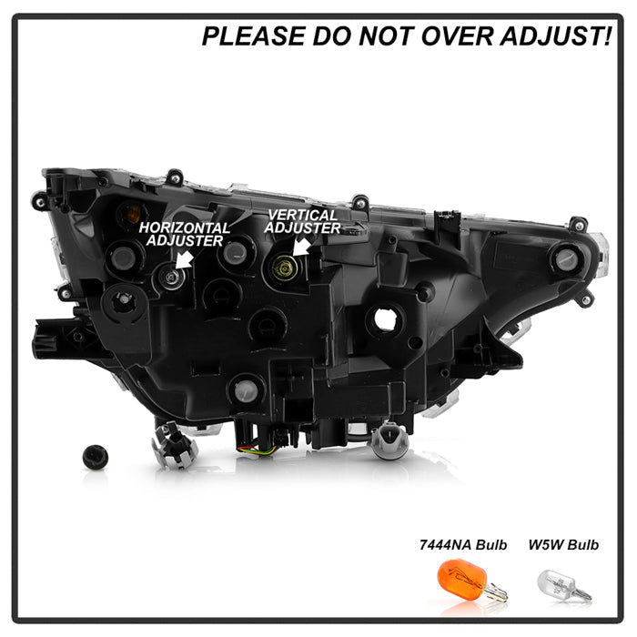 Spyder 22-24 Toyota RAV4 LED High Low Beam w/Halogen Bulb Headlight- Left(HD-JH-TRAV422-LED-OE-L)