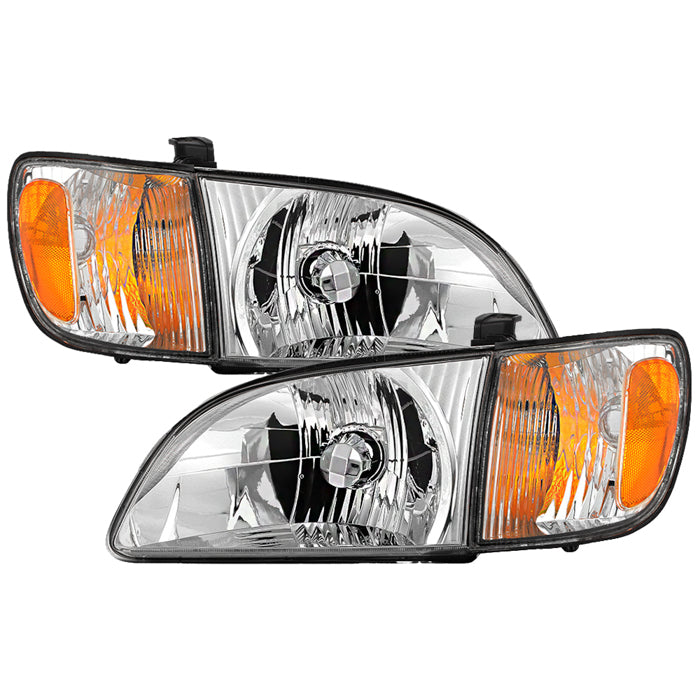Spyder 01-03 Toyota Sienna OEM Style Headlights w/ Corner Signal Light - Chrome (HD-JH-TSIE01-SET-C)