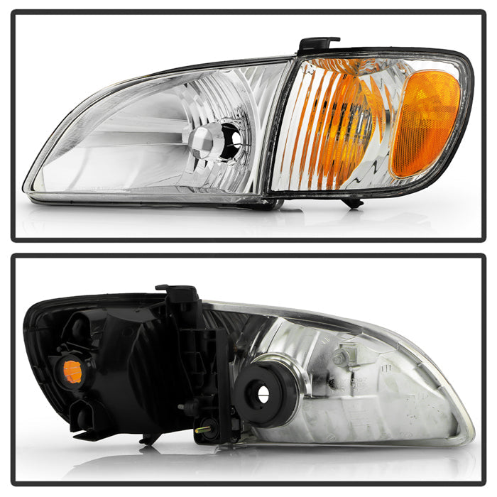 Spyder 01-03 Toyota Sienna OEM Style Headlights w/ Corner Signal Light - Chrome (HD-JH-TSIE01-SET-C)