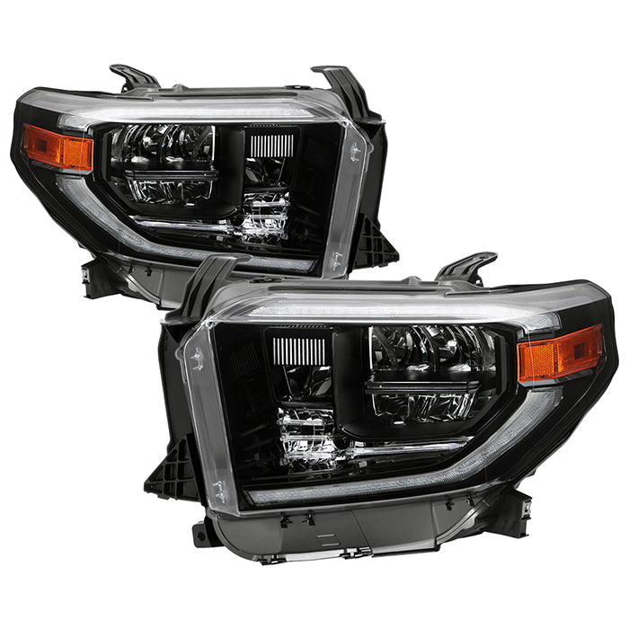 xTune 14-21 Toyota Tundra (Excl. SR/SR5/TRD) Full LED Headlights - Black (HD-JH-TTU14-LED-BK)