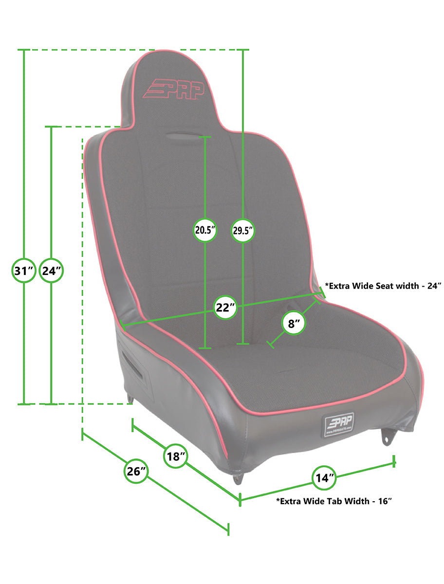 PRP 95-01 Jeep Cherokee XJPremier High Back Suspension Seats Kit (Pair) - Black