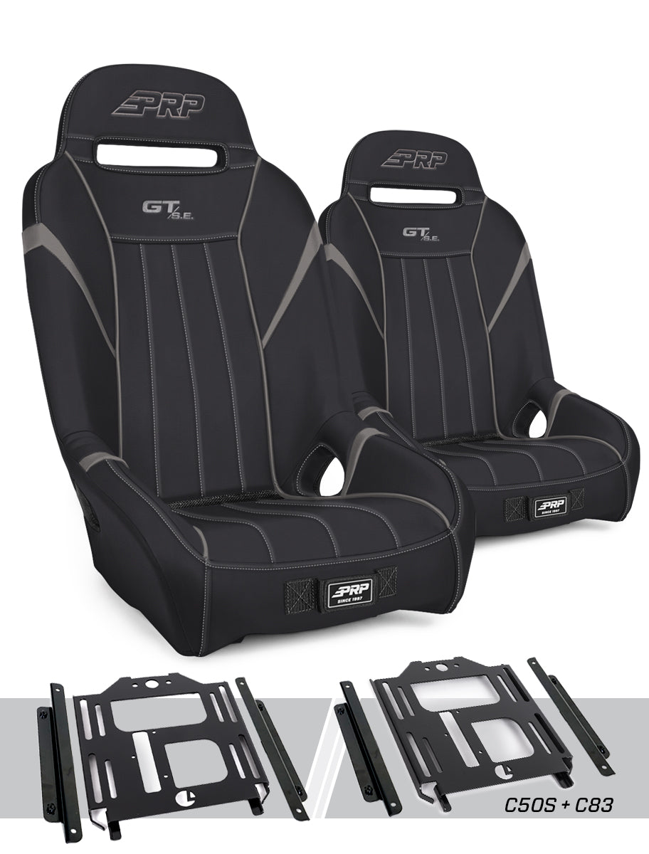 PRP Polaris RZR 570 GT/S.E. Suspension Seats Kit (Pair) - Black & Gray