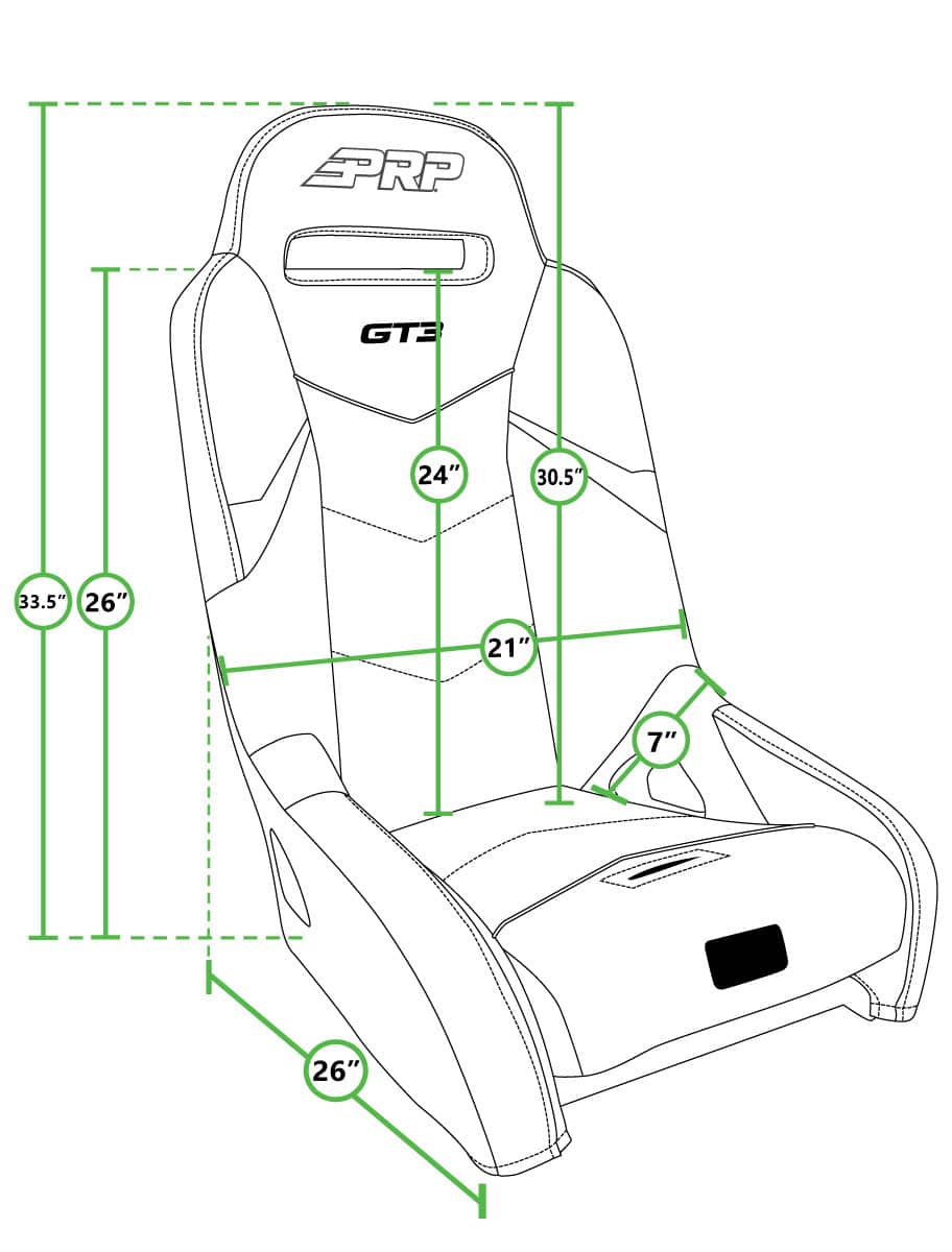PRP Polaris General GT3 Suspension Seats Kit (Pair) - Black & Gray
