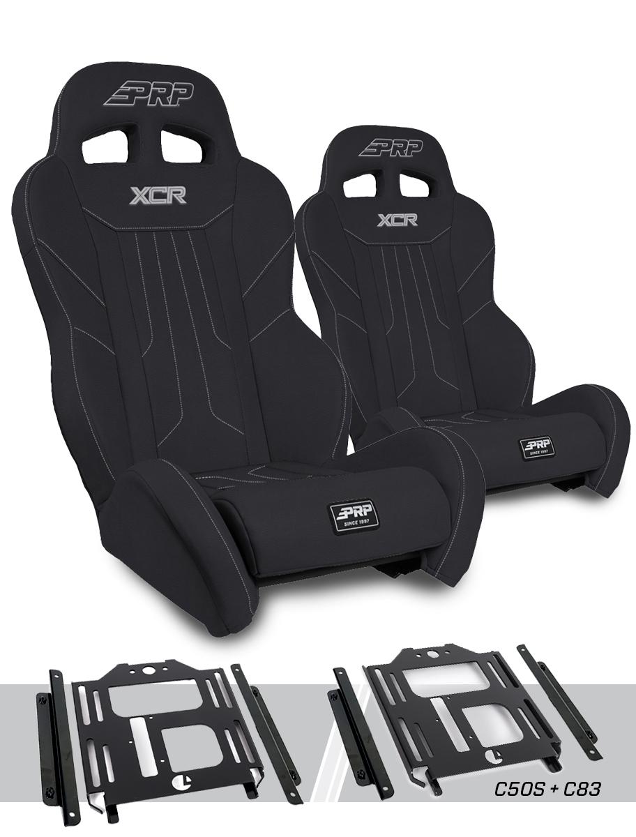 PRP Polaris RZR 570 XCR Suspension Seats Kit (Pair) - Black
