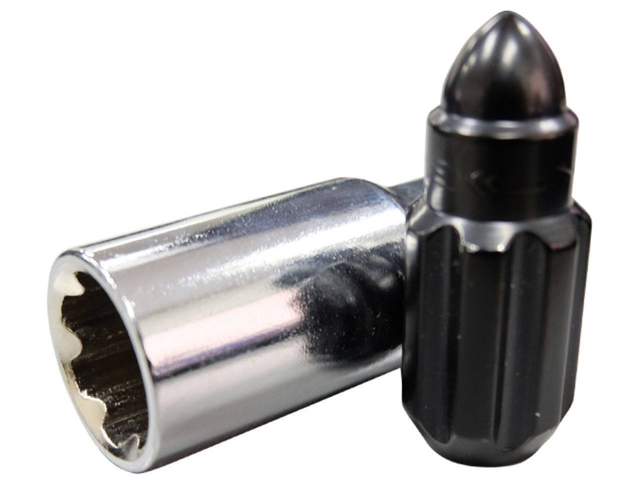 NRG 500 Series M12 X 1.25 Bullet Shape Steel Lug Nut Set - 21 Pc w/Lock Key - Black