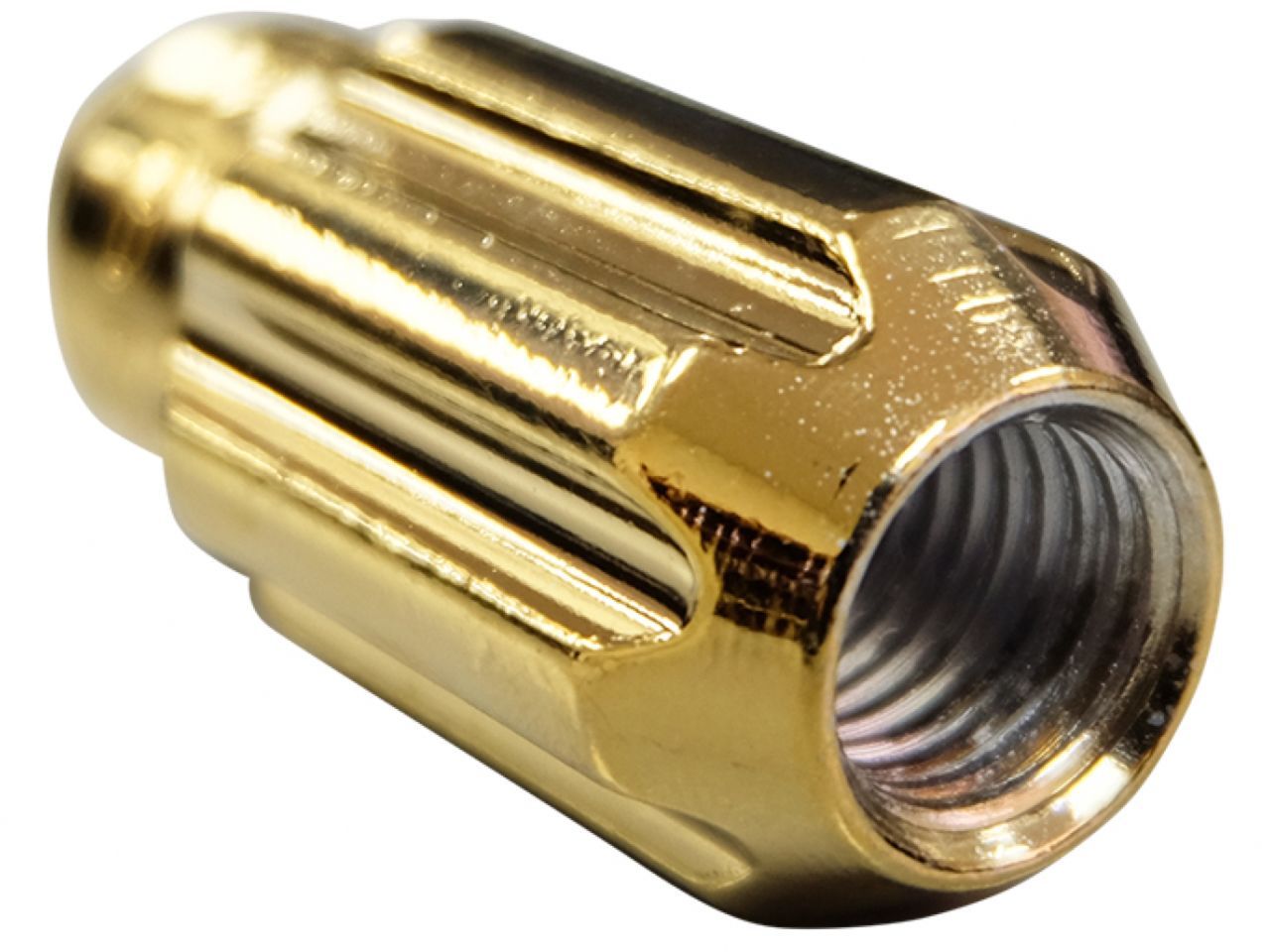 NRG 500 Series M12 X 1.25 Bullet Shape Steel Lug Nut Set - 21 Pc w/Lock Key - Chrome Gold
