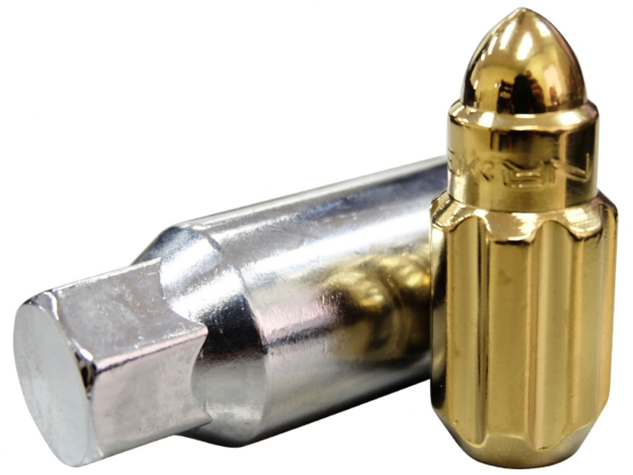 NRG 500 Series M12 X 1.25 Bullet Shape Steel Lug Nut Set - 21 Pc w/Lock Key - Chrome Gold