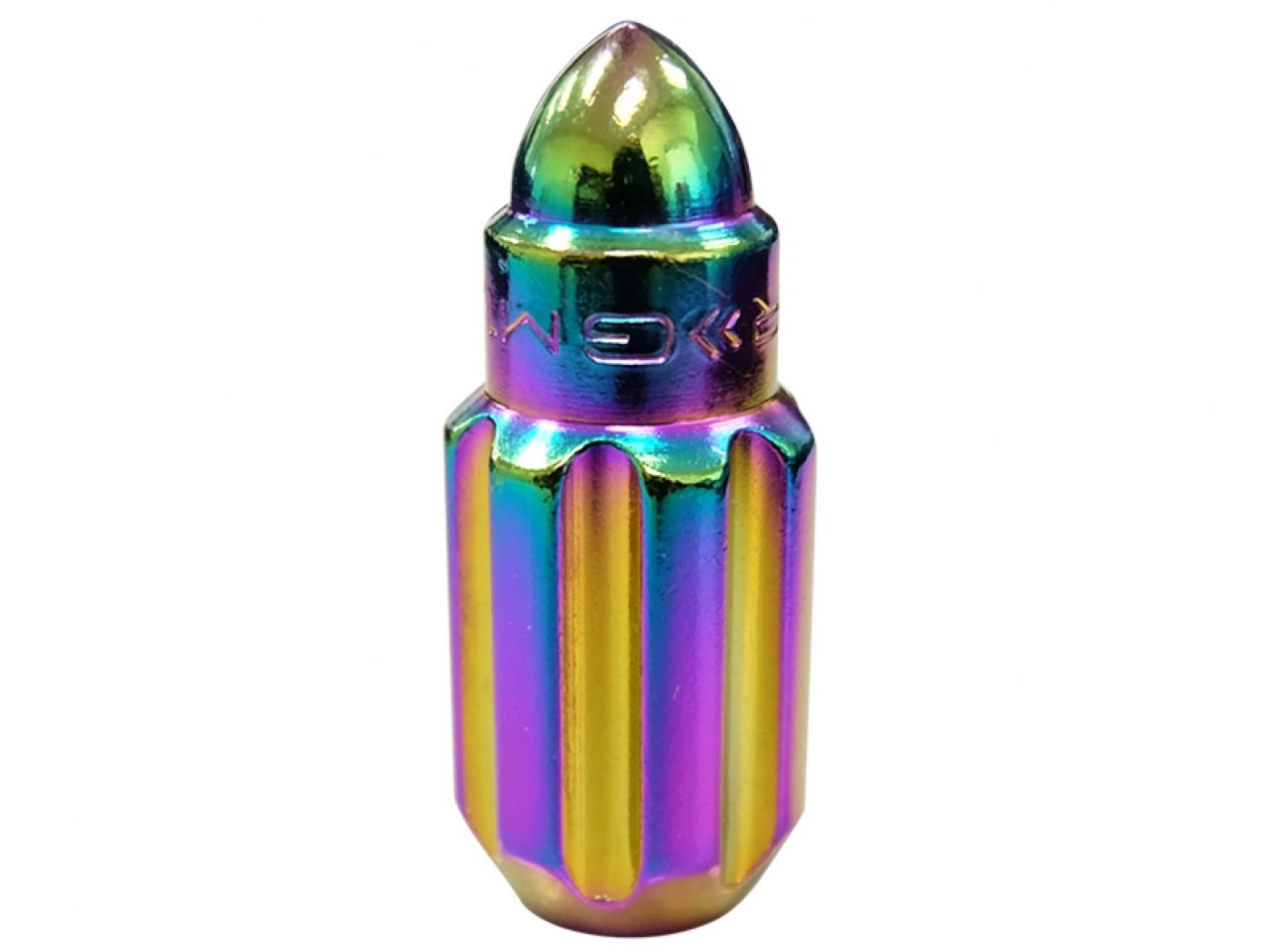 NRG 500 Series M12 X 1.25 Bullet Shape Steel Lug Nut Set - 21 Pc w/Lock Key - Neochrome
