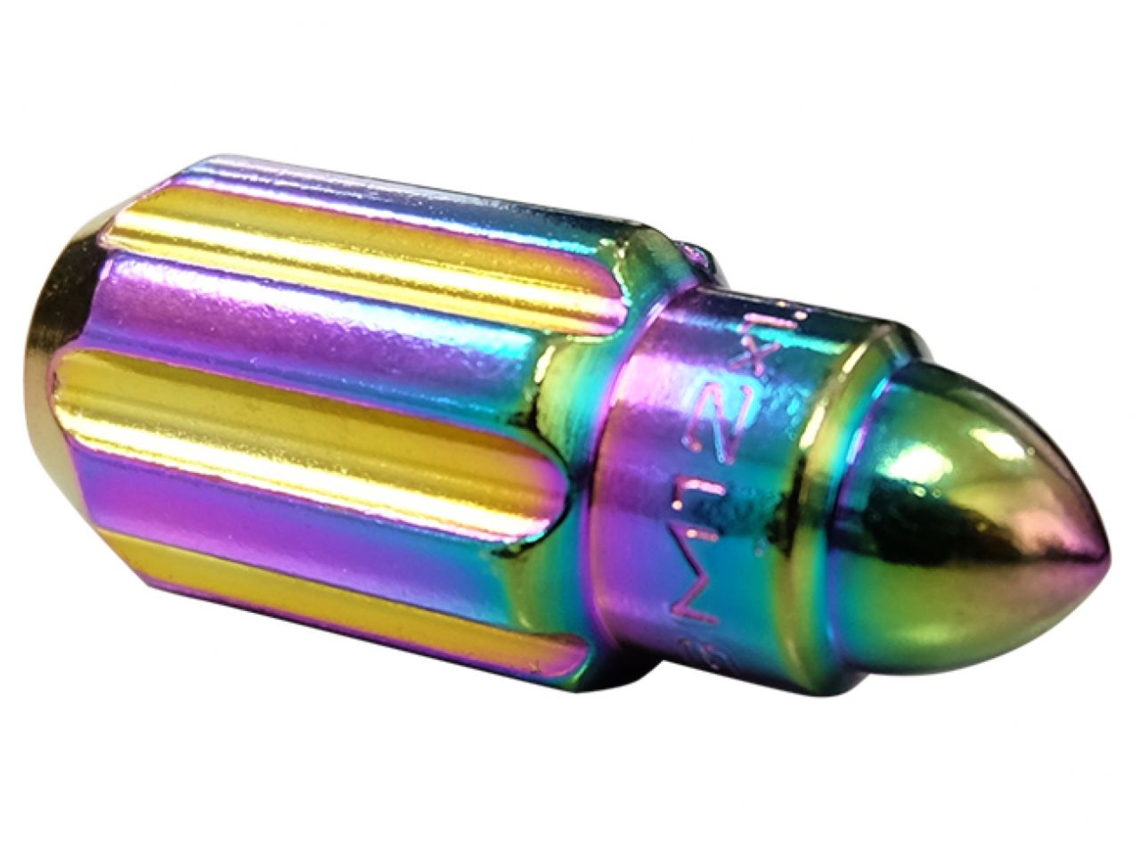 NRG 500 Series M12 X 1.25 Bullet Shape Steel Lug Nut Set - 21 Pc w/Lock Key - Neochrome