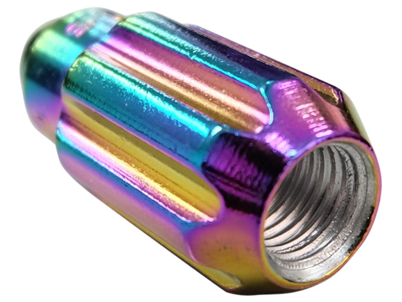 NRG 500 Series M12 X 1.25 Bullet Shape Steel Lug Nut Set - 21 Pc w/Lock Key - Neochrome