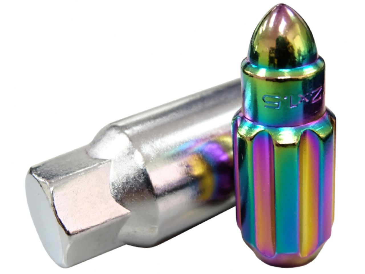 NRG 500 Series M12 X 1.25 Bullet Shape Steel Lug Nut Set - 21 Pc w/Lock Key - Neochrome